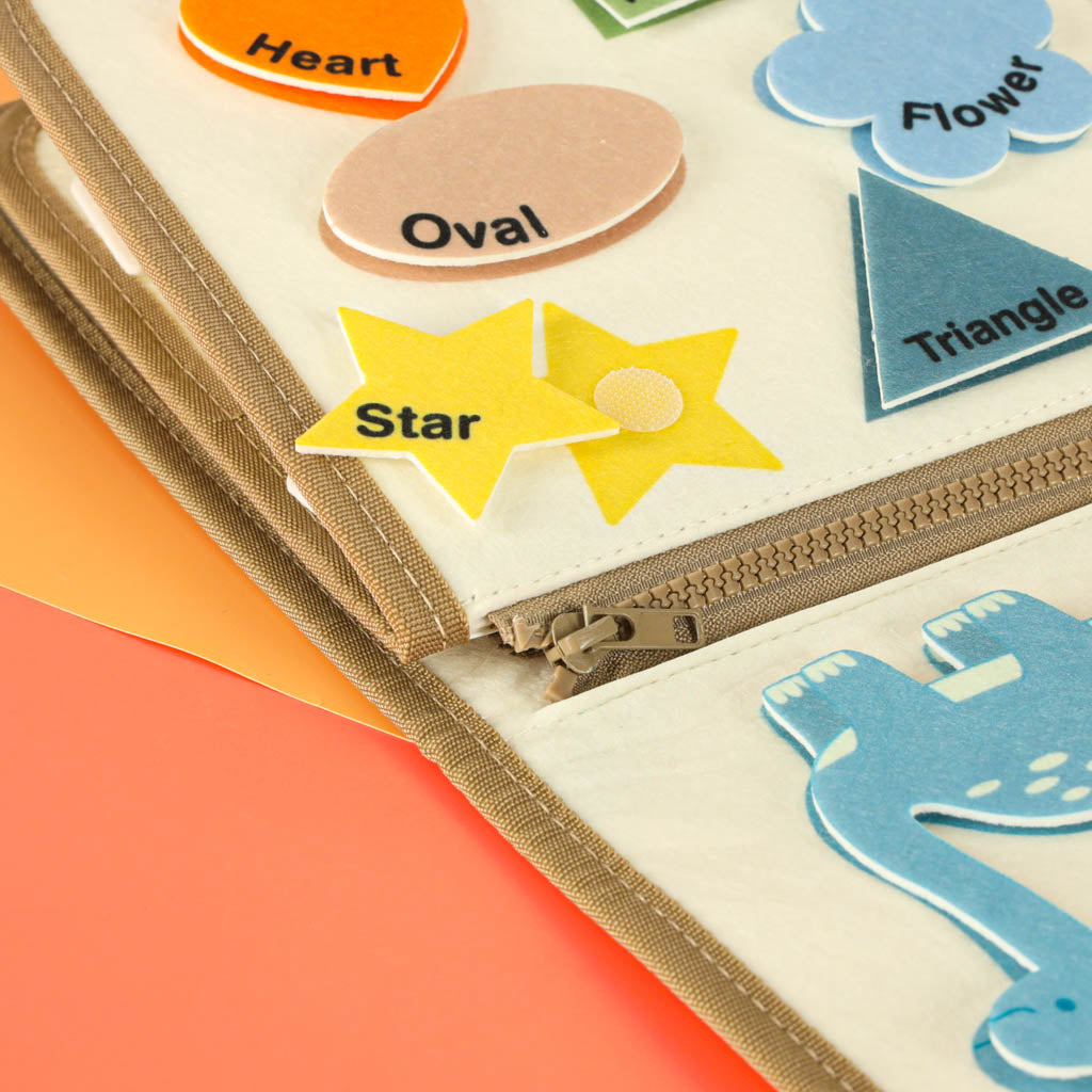 Sensorisk sensorisk Montessori manipulationsbræt dinosaur-etui
