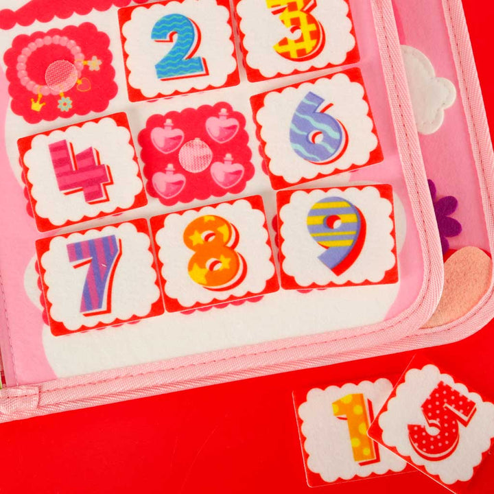 Sensorisk sensorisk Montessori manipulerende bræt rygsæketui pink