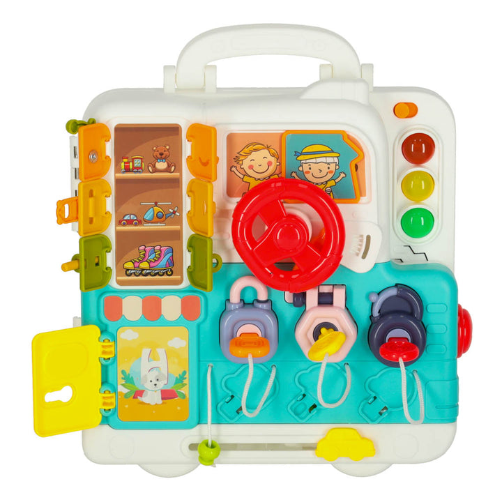 Sensorisk montessori manipulationsbræt montessori etui knopper bamse XXL lys lyd