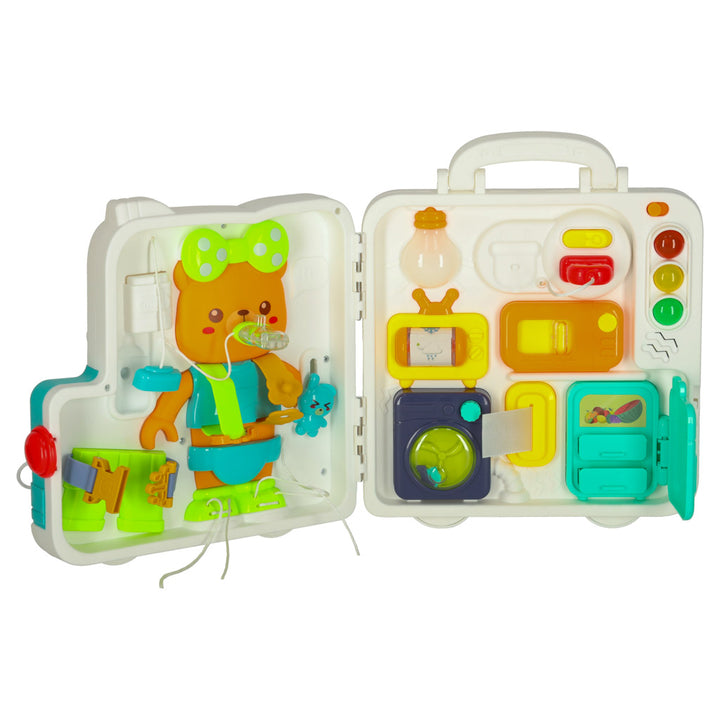 Sensorisk montessori manipulationsbræt montessori etui knopper bamse XXL lys lyd