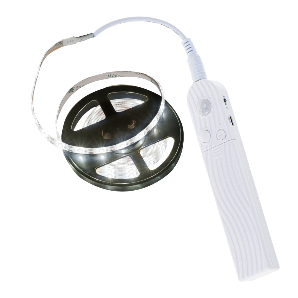 USB batteridrevet LED-båndbevægelsessensor 2M kold hvid
