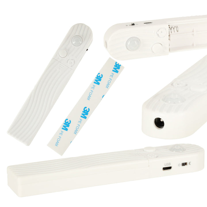 LED-bånd med batteri USB bevægelsessensor 1M kold hvid