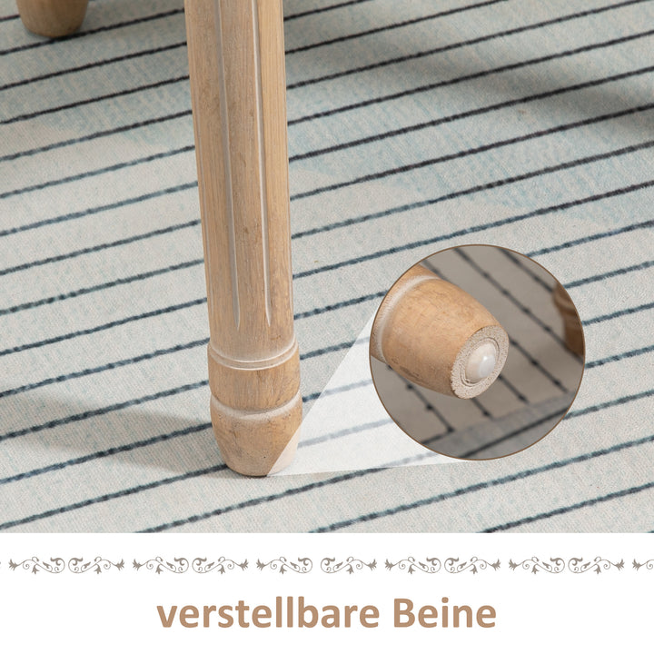 Sæt med 2 køkkenstole, polstrede stole, wienervævet, massivt træ, 49 cm x 56 cm x 96 cm, cremehvid + natur