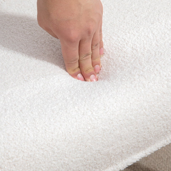 Polstret stol, moderne design, 71x77x102cm, cremehvid