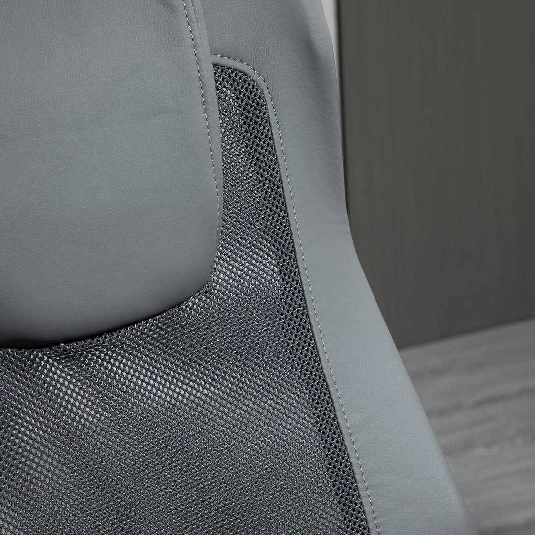 Kontorstol, drejestol, højdejusterbar chefstol, ergonomisk skrivebordsstol, kunstlæder, grå, 66 x 73 x 108-118 cm