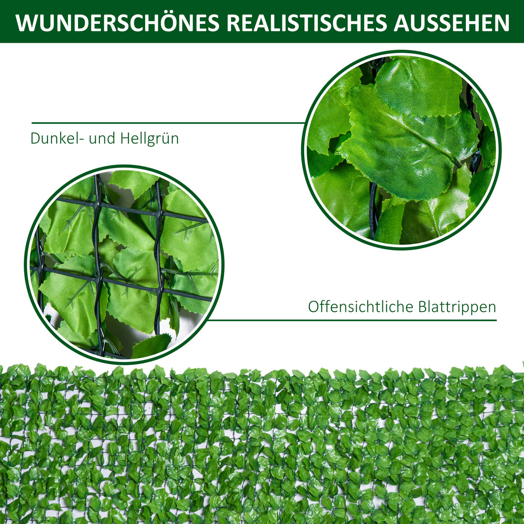 Kunstig hækskærm, uv-beskyttet, skærm med blade, hækhegn, 300 x 150 cm, grøn