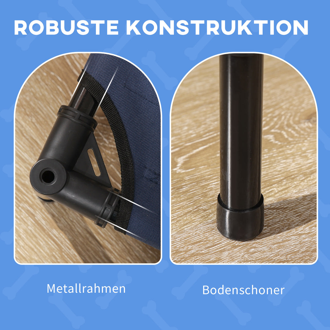 Kæledyrsseng med baldakin, hundeseng, sammenklappelig, vejrbestandig, blå