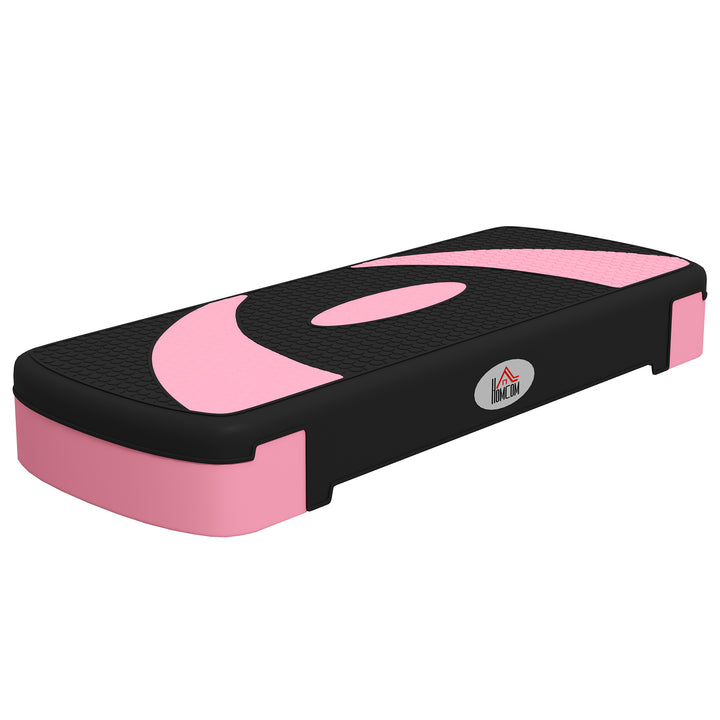 Aerobic stepper, højdejusterbar, 80 x 31 x 10/15/20 cm, op til 150 kg, sort/pink/grå
