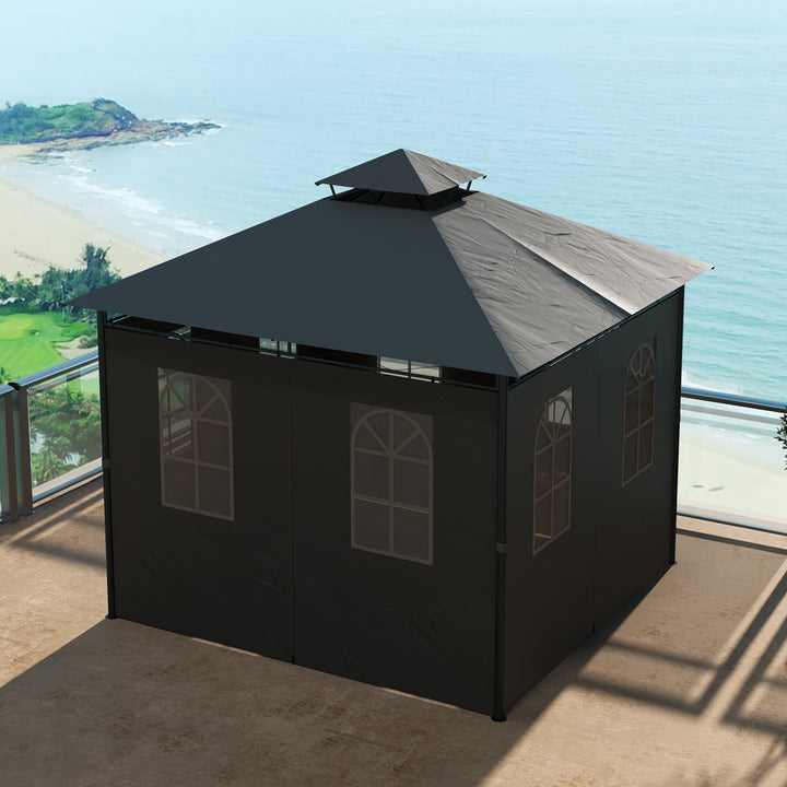 Pavilion partytelt havepavillon, 3 x 3 x 2,88 m, mørkegrå