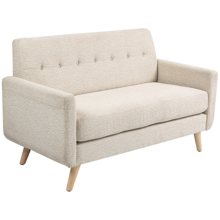 To-personers sofa, komfortabel, 134 x 71 x 82 cm, beige