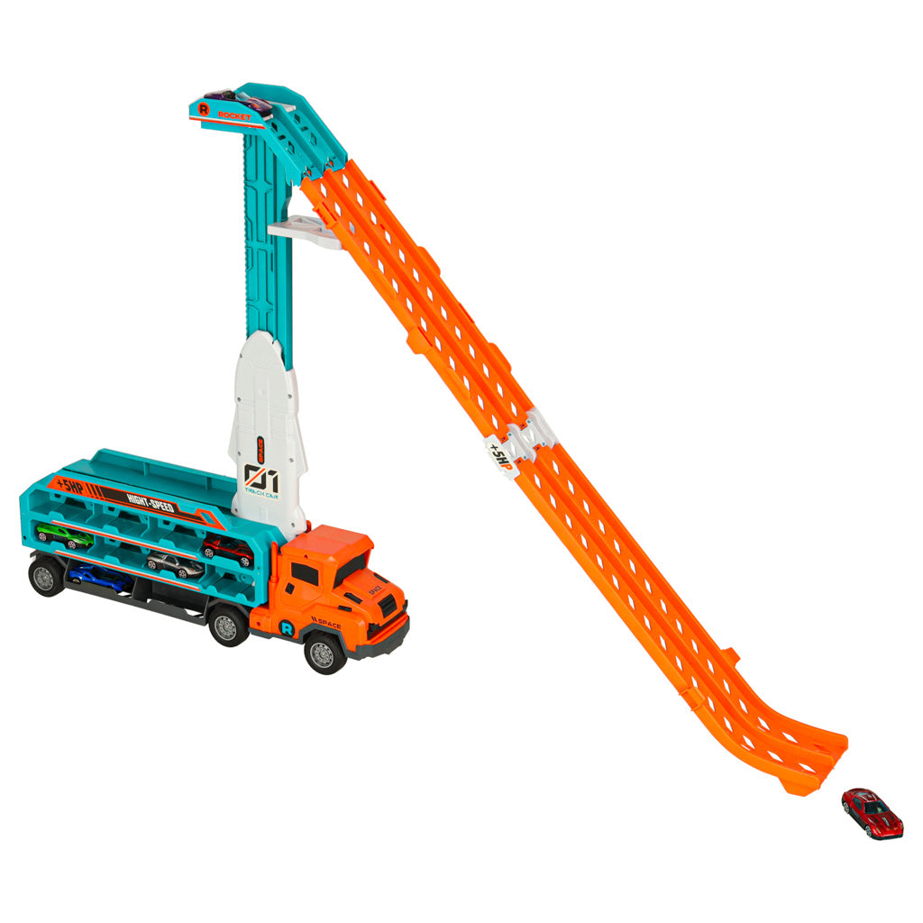 Campingvogn med racerbanerutschebane 6el orange