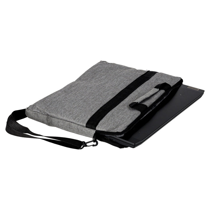 Laptoptaske 15,6 tommer etui med rem dokumentmappe dame herre grå