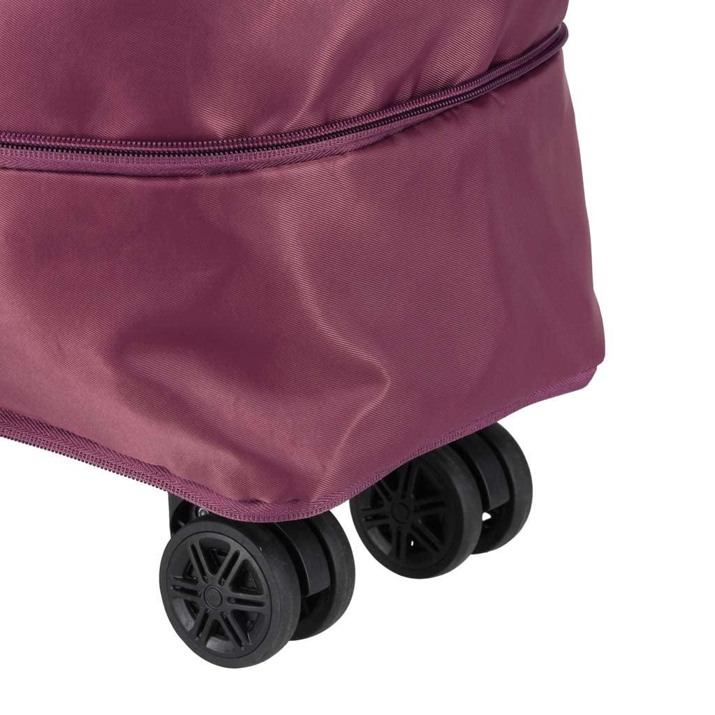 Rejsetaske på hjul, foldbar, rummelig, 3 størrelser, lilla