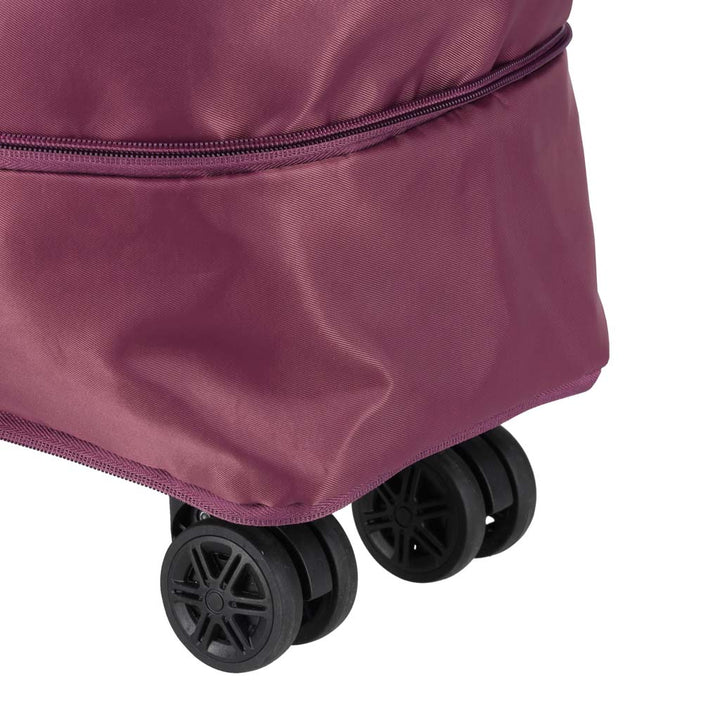 Rejsetaske på hjul, foldbar, rummelig, 3 størrelser, lilla
