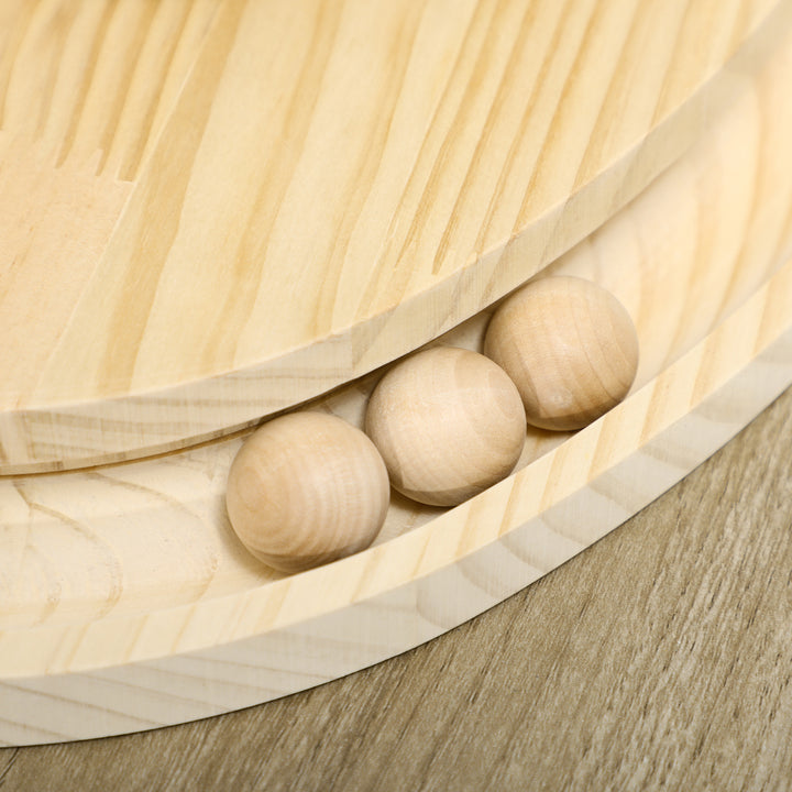 Interaktivt kattelegetøj, kradseflade, oval boldbane, fyrretræ, 39,5 x 32,5 x 14,5 cm