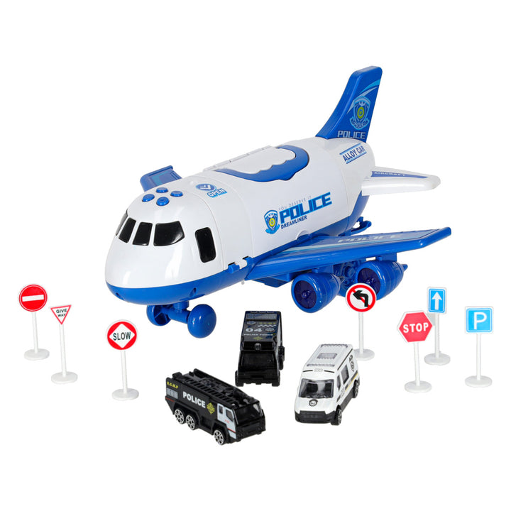 Transportfly + 3 politibiler