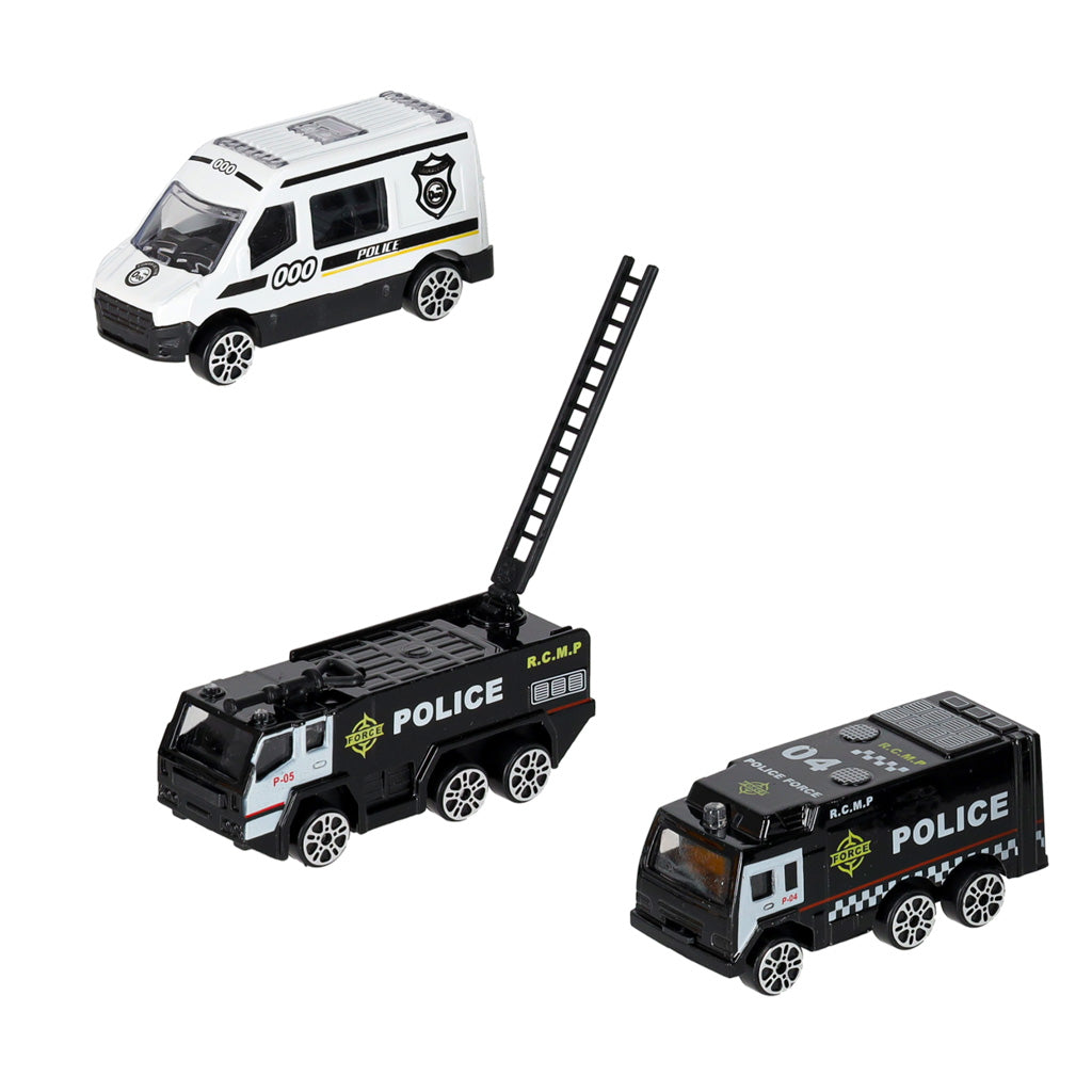 Transportfly + 3 politibiler