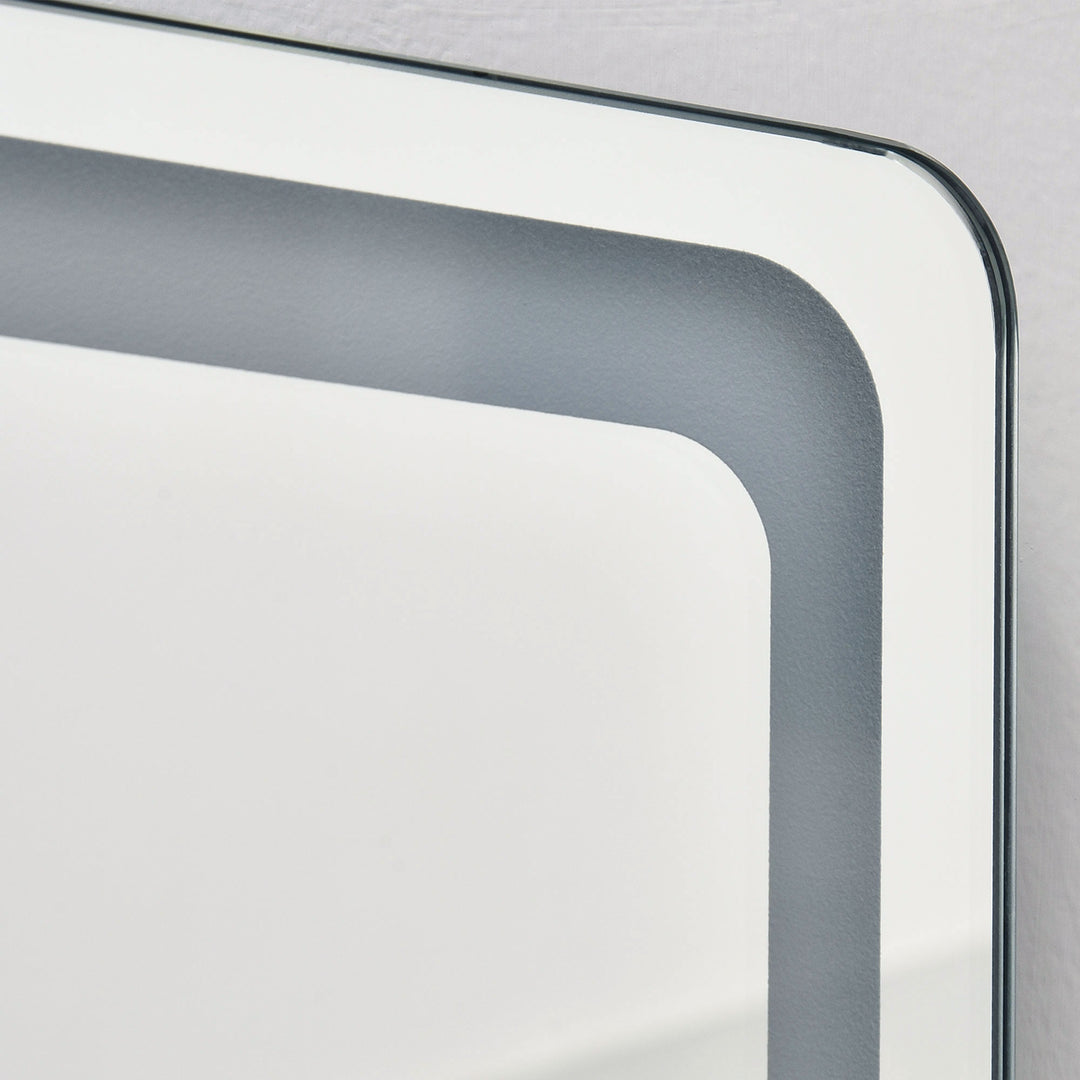 2-I-1 fritstående spejl med led-lys, aluminium, justerbart lys, 40 cm x 37 cm x 157,5 cm