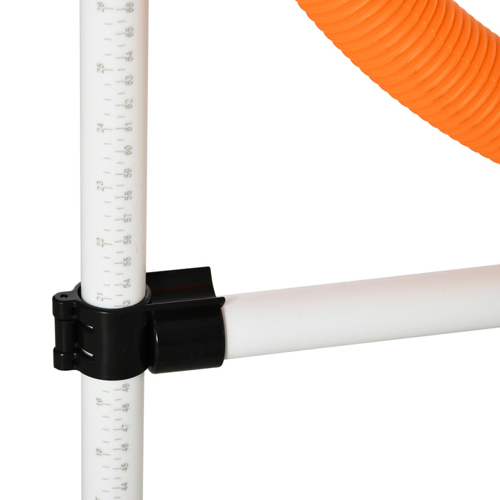 3-Delt agilitysæt til hunde, træning til kæledyr, hundetræningssæt, inklusive taske, nem at bære, plastik, hvid+gul