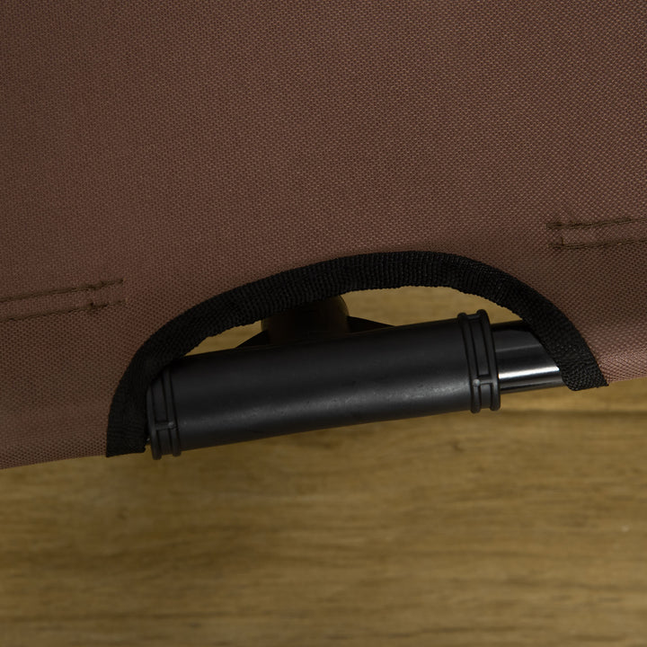 Forhøjet hundeseng med baldakin, kæledyrsseng, udendørs hundelig med tag, åndbar, taffetastof til camping, kaffe, 122 x 92 x 108 cm