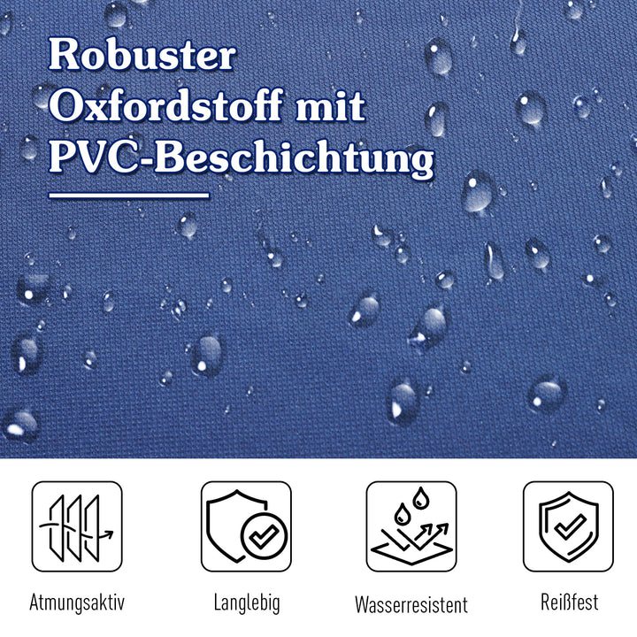 Feltseng, campingseng, foldbar, vejrbestandig, inklusive bæretaske, 190 x 68 x 52 cm, blå