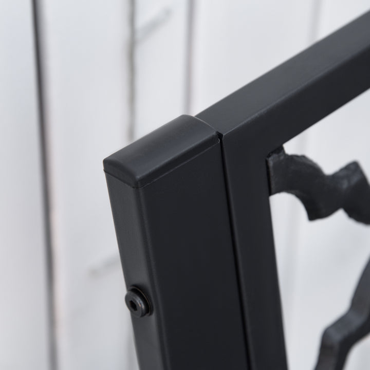 2-personers havebænk, parkbænk af metal, bænk op til 240 kg, terrassebænk med ryglæn og armlæn, havemøbler, støbejern, sort, 128 x 58,5 x 89 cm