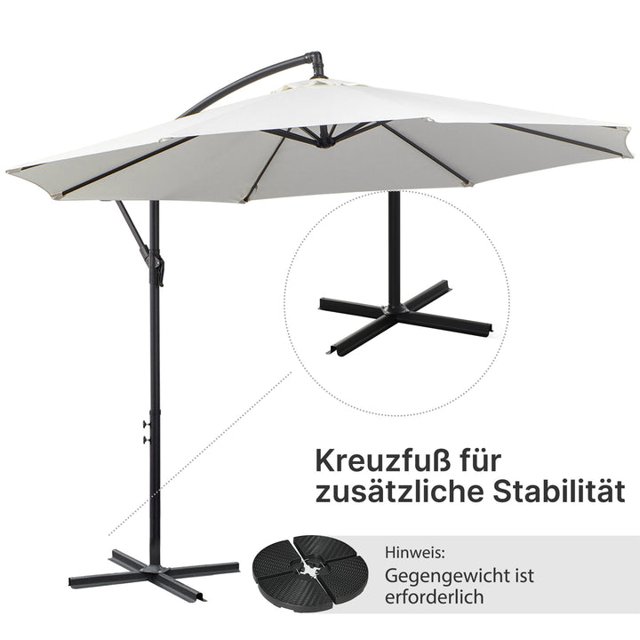 Parasol med håndsving vejrbestandig 3 mx 3 mx 2,5 m stål polyester