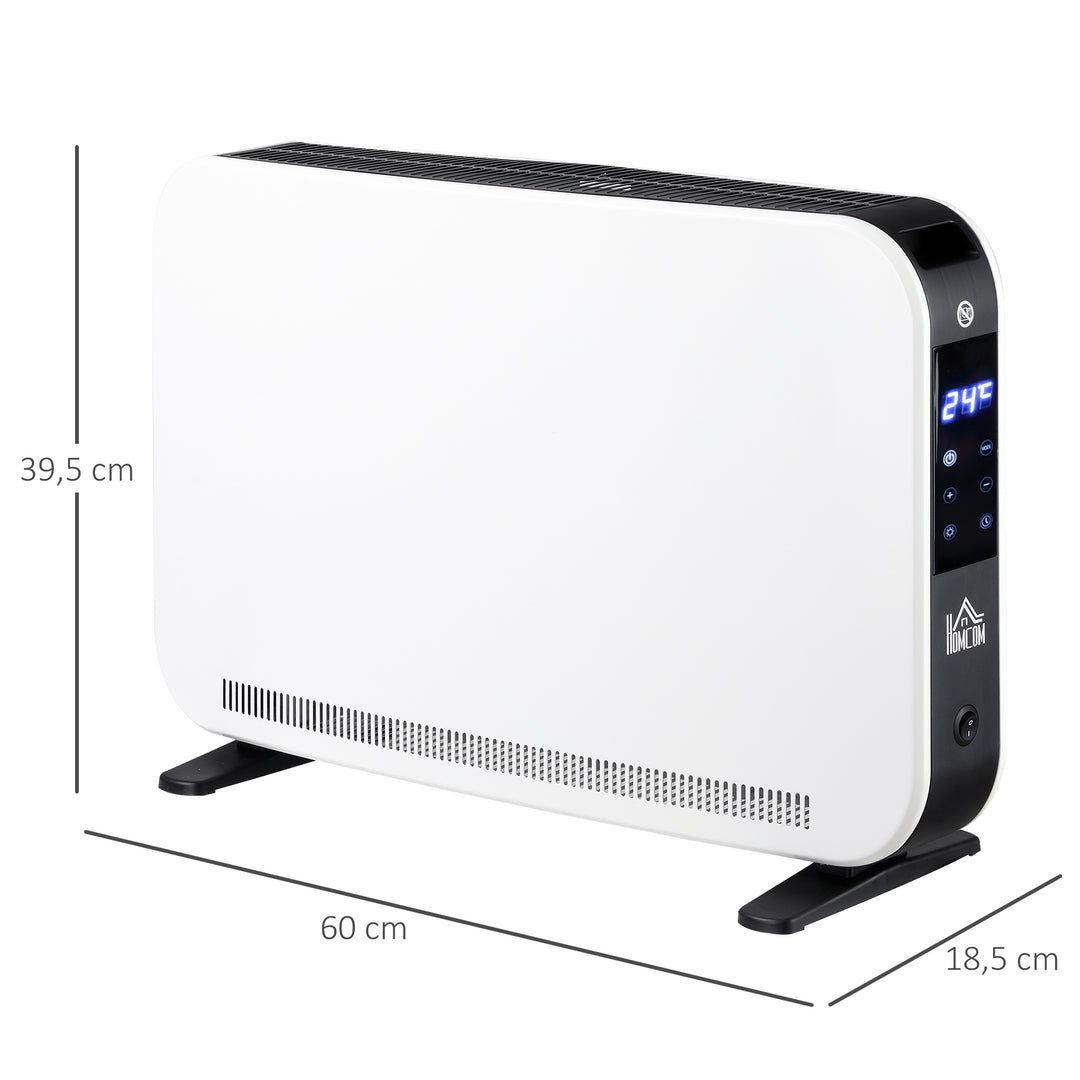Elvarmer 2000w varmeblæser med 3 varmeindstillinger radiator med led-display, 24-timers timer justerbar temperatur til 18 m²