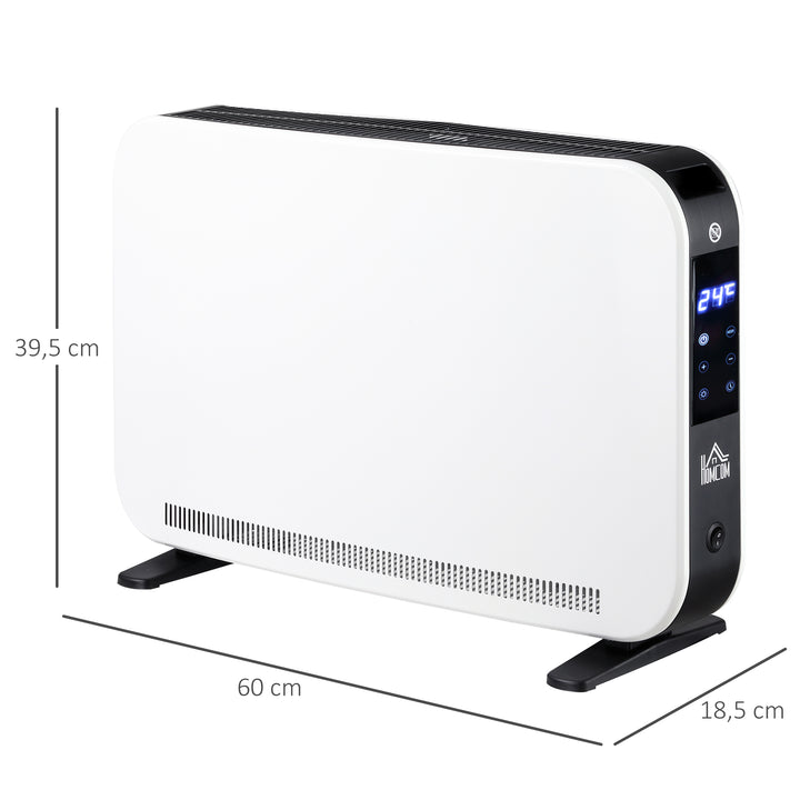 Elvarmer 2000w varmeblæser med 3 varmeindstillinger radiator med led-display, 24-timers timer justerbar temperatur til 18 m²