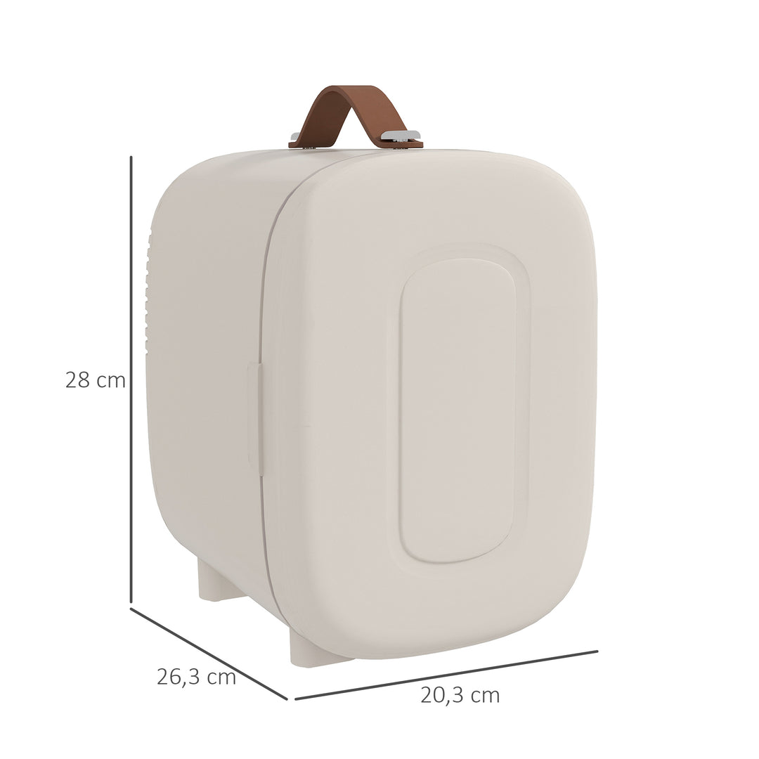 Minikøleskab beauty fridge, 4 l kapacitet, 20,3 x 26,3 x 28 cm, cremehvid