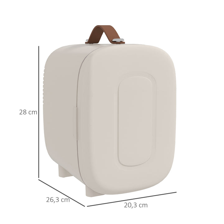 Minikøleskab beauty fridge, 4 l kapacitet, 20,3 x 26,3 x 28 cm, cremehvid