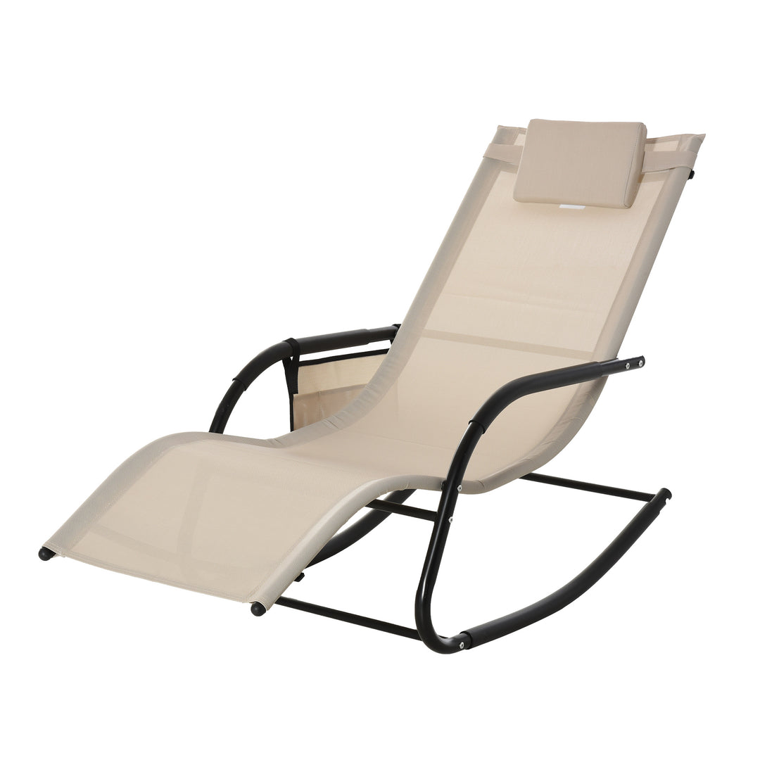 Gyngestol, gyngestol, havestol, gyngestol, metalnet, beige, 150 x 62 x 88 cm
