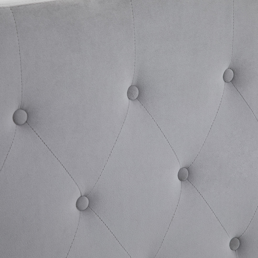 Sengegavl polstret sengegavl ryglæn sengegavl i gråt poppelfløjlsstof 185 x 8 x 134 cm