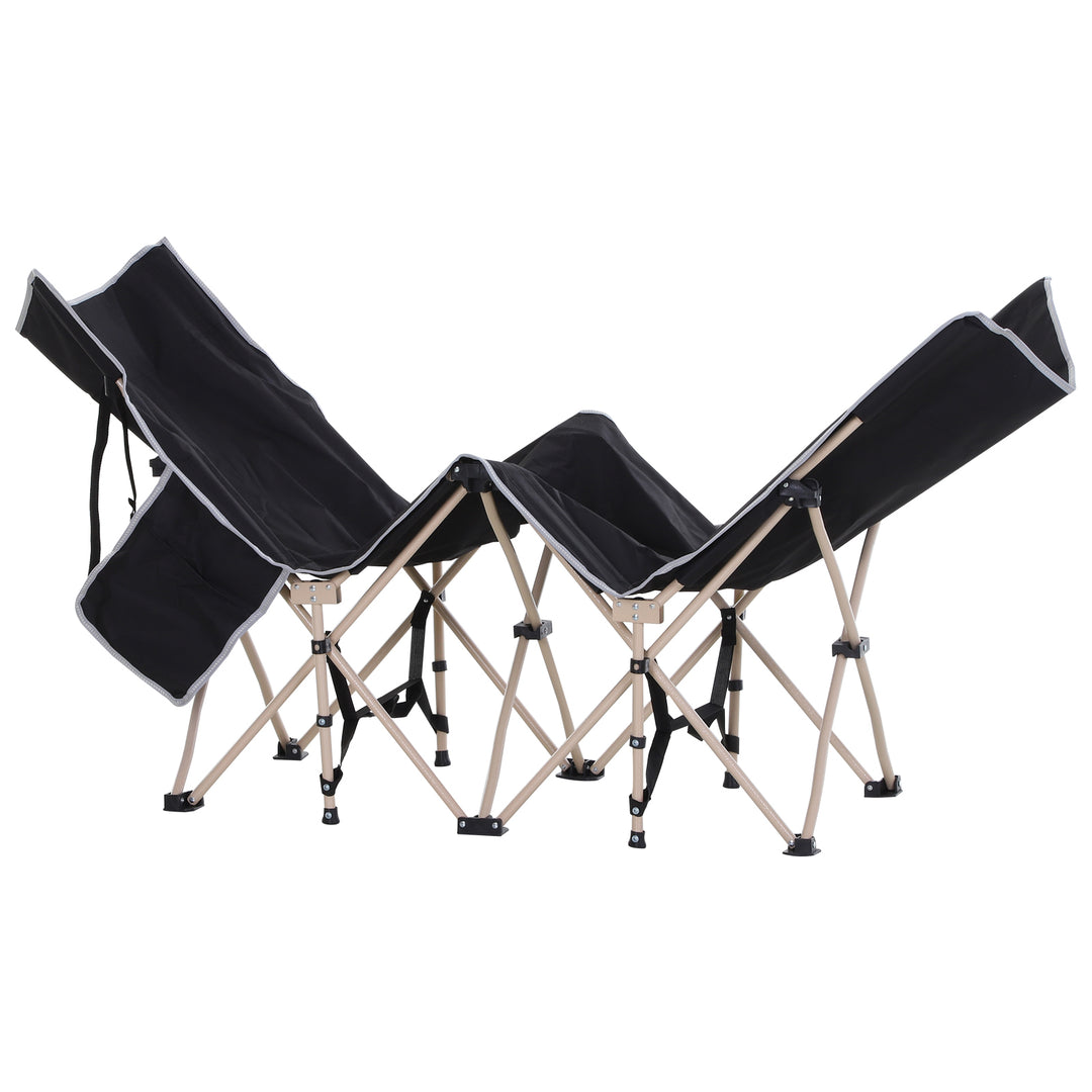 Feltseng, campingseng, foldbar, vejrbestandig, inklusive bæretaske, 190 x 68 x 52 cm, sort