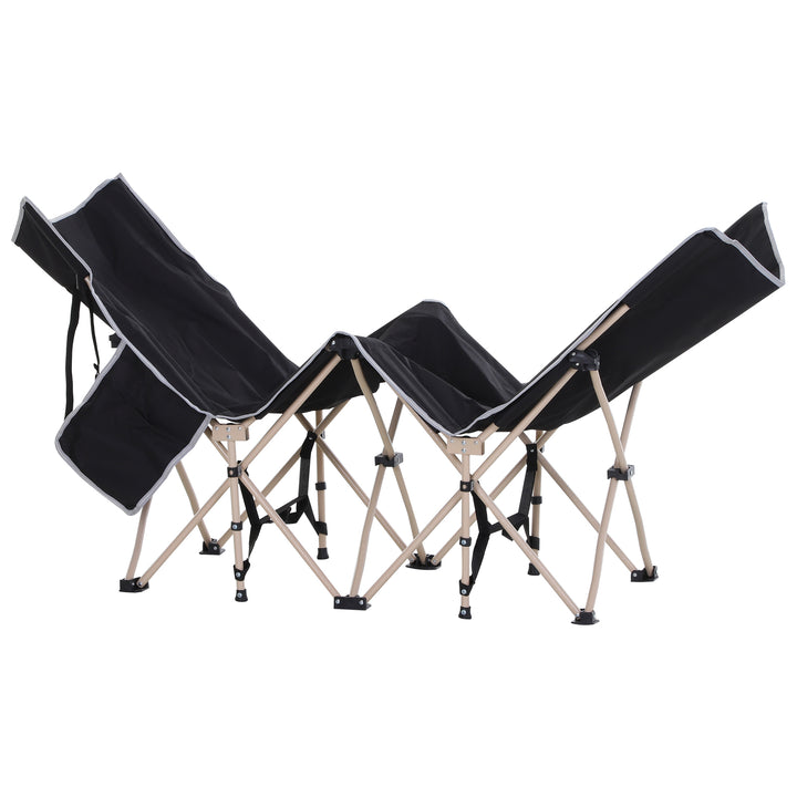 Feltseng, campingseng, foldbar, vejrbestandig, inklusive bæretaske, 190 x 68 x 52 cm, sort