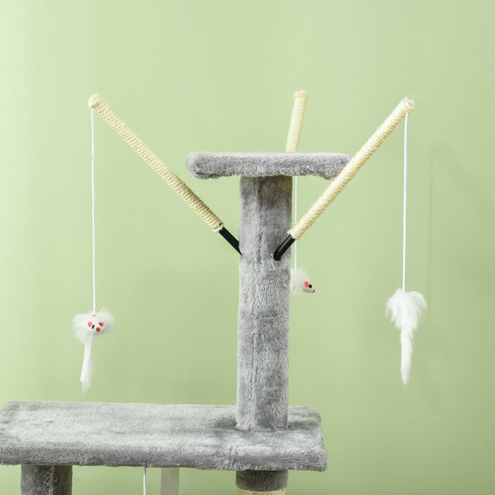 Kradsetræ, kradsetræ, kradsetræ til kat, trappe, legetøj, 50 x 35 x 134,2 cm, grå