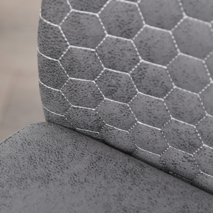 Sæt med 4 fritbærende spisestuestole, 4-delte køkkenstole, mikrofiber, 45 x 61 x 98 cm, grå