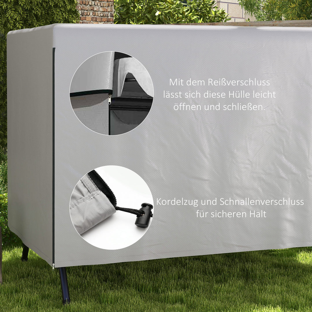 Havemøbelovertræk, beskyttelsesovertræk til havemøbler, 215 cm x 155 cm x 150 cm, grå