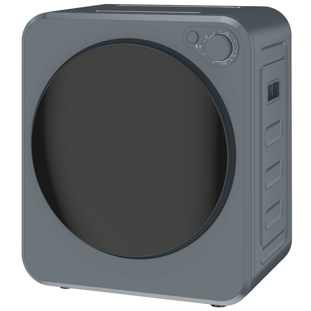 Mini tørretumbler, 4 kg kapacitet, 5 programmer, 800W/400W, fritstående, grå