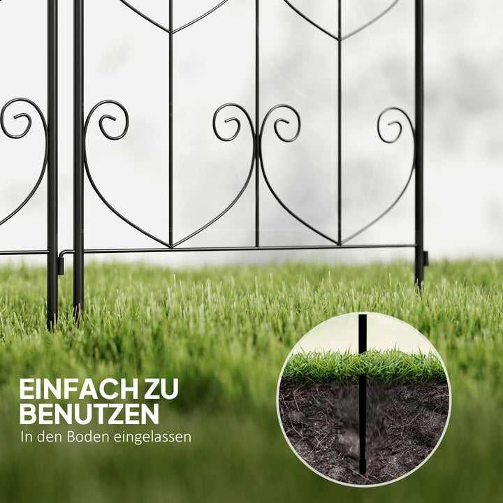 Metalespalier sæt med 2 til stikkontakt, rustfri, med fugledesign til klatreplanter, 50x120 cm, sort