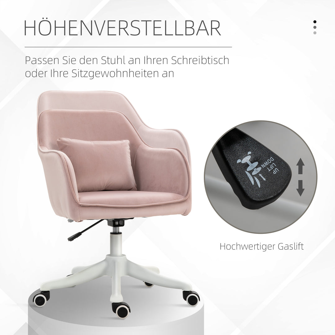Massagebordstol 78-86 cm højdejusterbar kontorstol drejestol computerstol med usb trin arbejdsstol med vibrationsfunktion lændepude massagefunktion pink