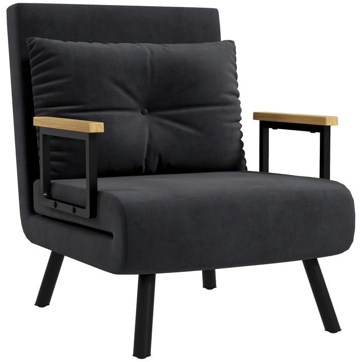 Lænestol i skandinavisk design, loungestol, læsestol. Inkluderer hynde med knaplukning, sort.