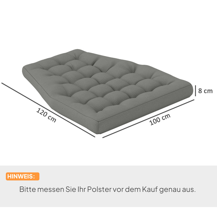 Siddehynde, udendørs siddehynde til hængekurve og gyngestole, udendørs hynde, grå
