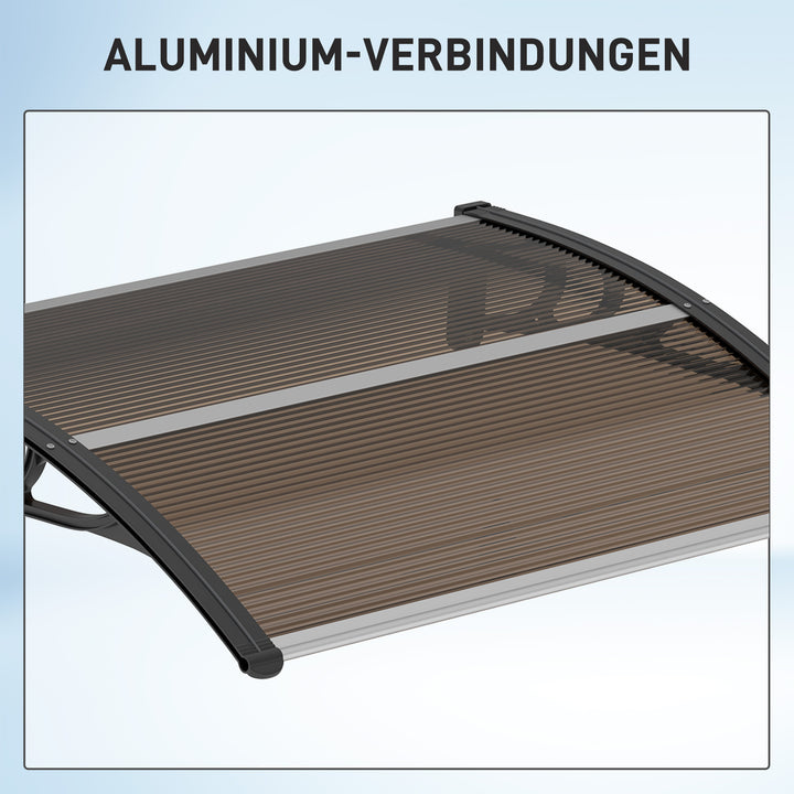 Baldakin til hoveddør 120 x 75 cm, nedfældet baldakin, tagdækning i polycarbonat