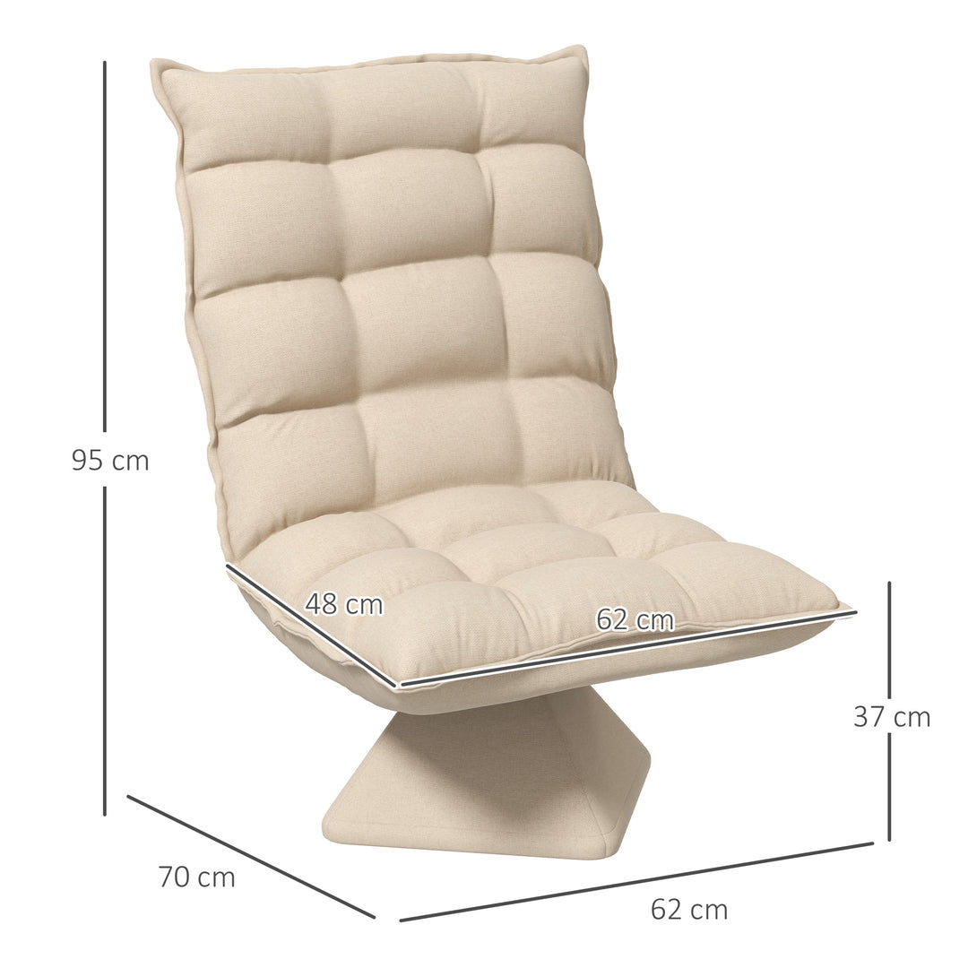 Hvilestol med drejefunktion, linnedlook, 62 cm x 70 cm x 95 cm, beige