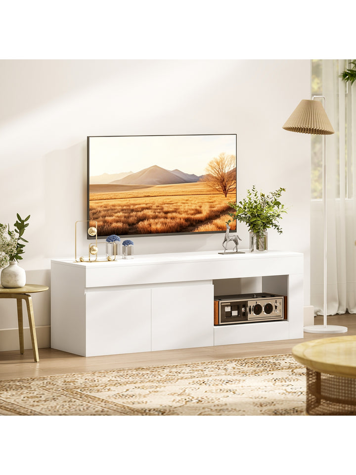 TV-skab med 2 låger, soft-close-funktion, hvid, 140 x 40 x 48 cm