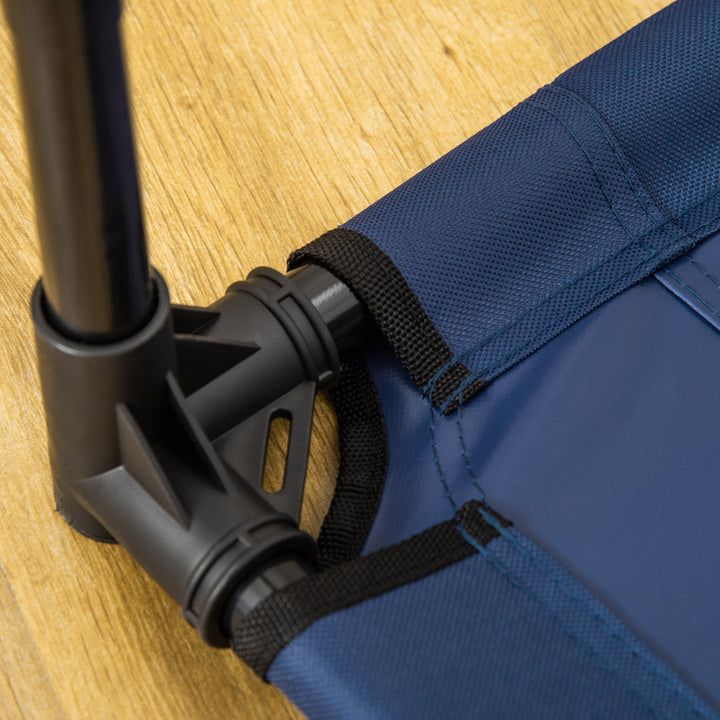 Hundeseng udendørs katteseng kæledyrsseng soveplads metal 600d oxfordstof blå 91,5 x 76,2 x 18 cm