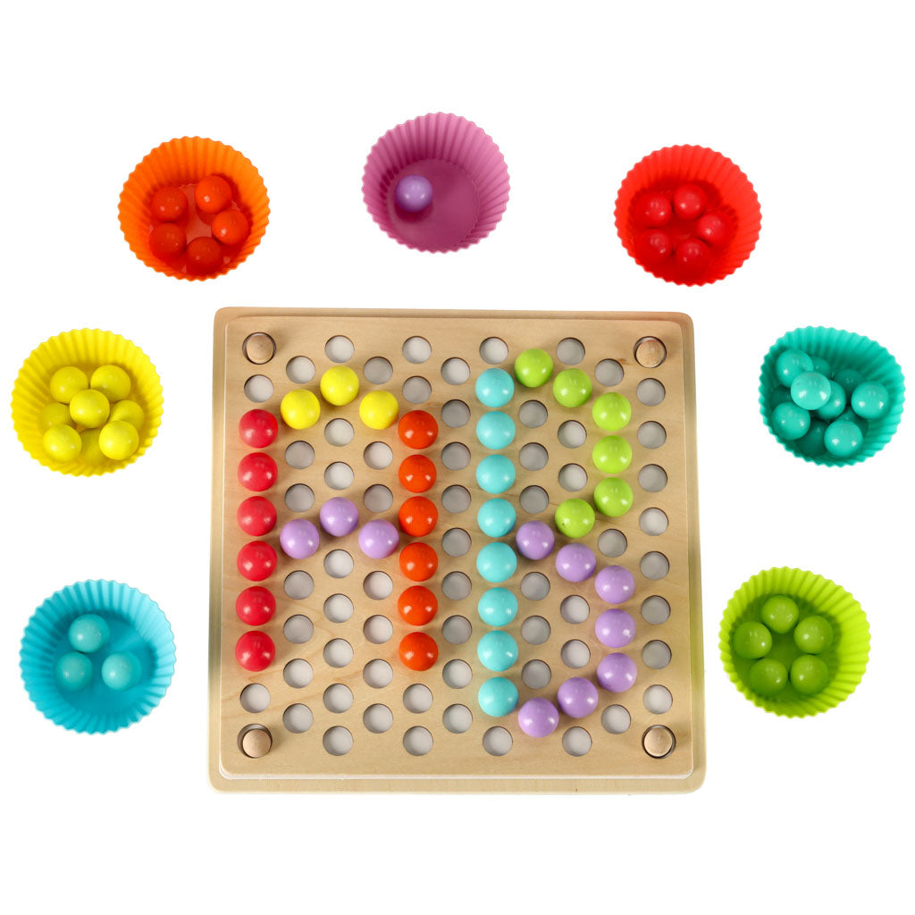 Pædagogisk Montessori perlekugle mosaikpuslespil 77el.