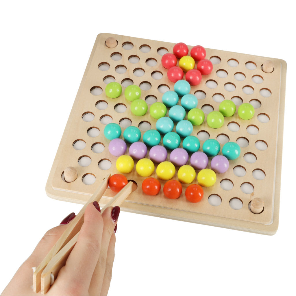 Pædagogisk Montessori perlekugle mosaikpuslespil 77el.