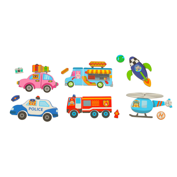 Magnetisk transportmiddelpuslespil